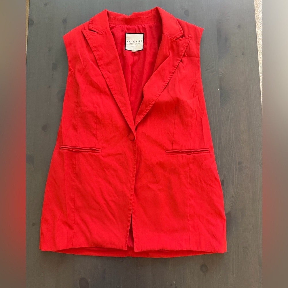 Bagatelle Red Sleeveless Blazer